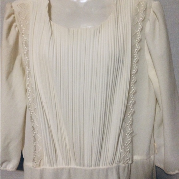 Sandie Dee Cream crepe dress. size 13/14 - Picture 3 of 4